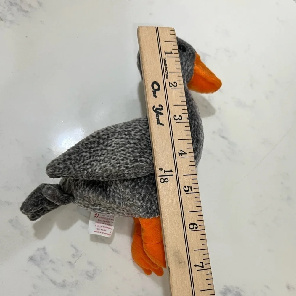 Plush Gray and Orange Bird Toy